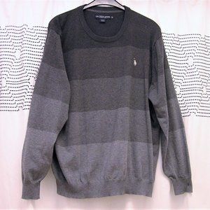 U.S. Polo Assn. Men Sweater charcoal-heather, Crew neck, long sleeves XXL